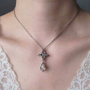 Fairy whimsical silver star necklace